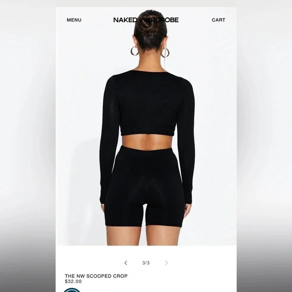 Naked Wardrobe Black Crop Top - Picture 3 of 3
